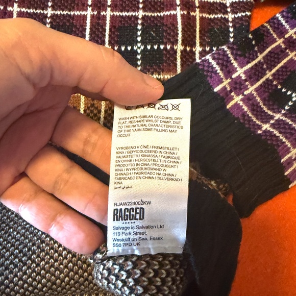 The Ragged Priest Anarchy checkered plaid oversized jacquard sweater NWOT - Picture 9 of 11